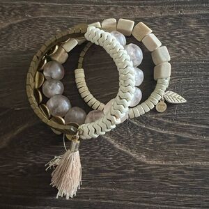 David Aubrey Willa Wrap Around Stone & Glass Bracelet D11